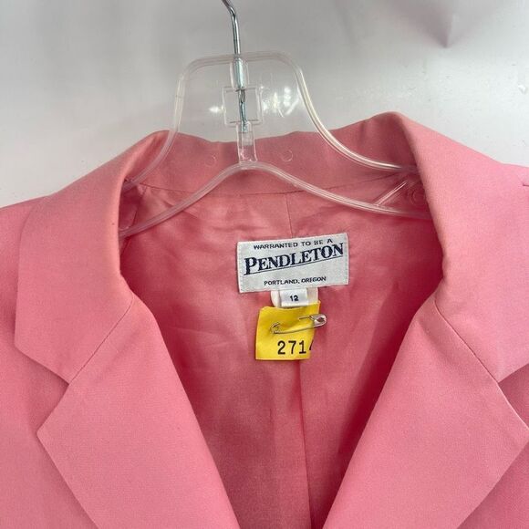 Pendleton Women's Three Button Blazer Coat Jacket Office Work Pink Size 12 - Picture 9 of 10